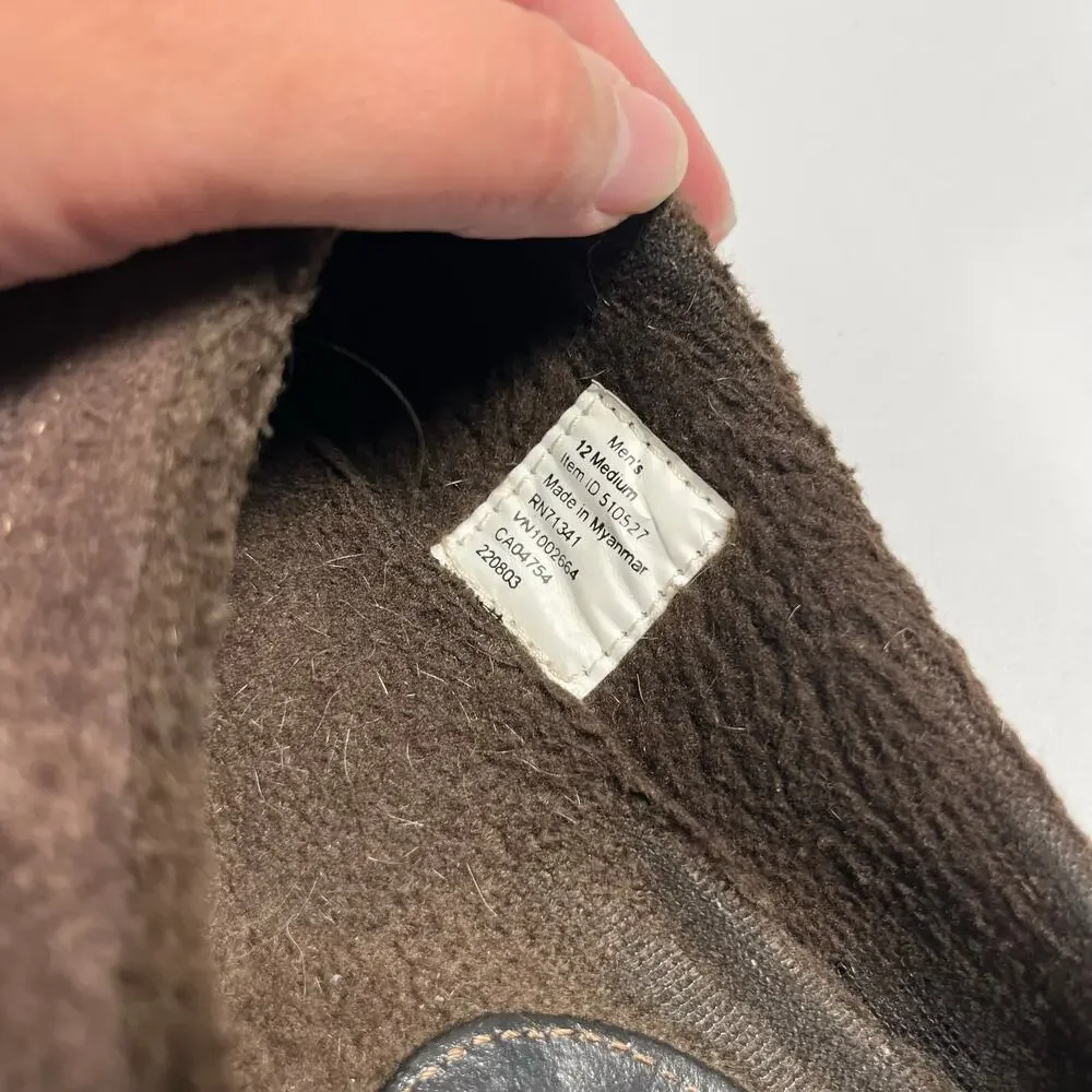 LL Bean Mountain Slipper Scuff Mens 12 Brown Cozy Casual Outdoor Cabincore